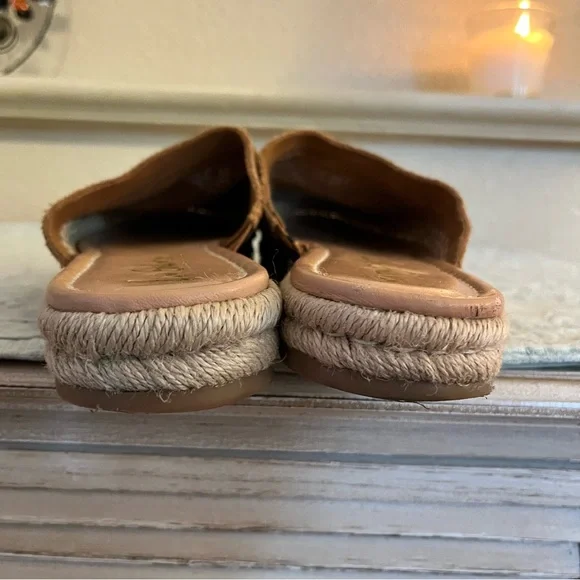 Sam Edelman Austin Suede Tan Espadrille Mules Size 8.5 - Picture 5 of 8